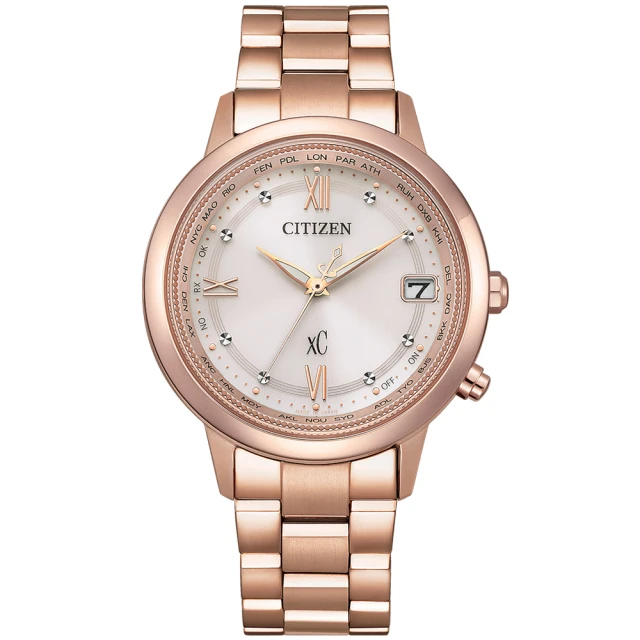 CITIZEN 星辰 xC系列廣告款 亞洲限定 韶光．粉紅金優雅腕錶/36mm(CB1132-51W)