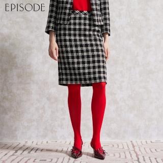 【EPISODE】時尚優雅黑格紋小香風半身裙144104