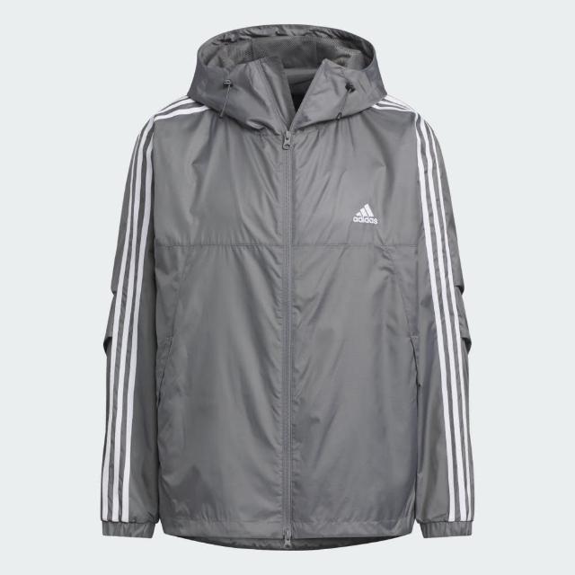 【adidas 愛迪達】外套 男款 運動連帽外套 ES+ 3S WV JKT 灰 JF3955(S2799)