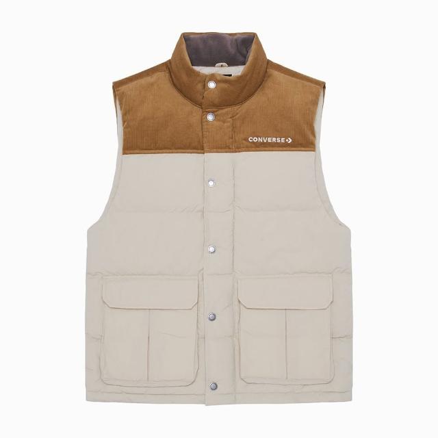 【CONVERSE】羽絨背心 男款 立領 DOWN VEST MISO GLAZE 咖 10026920-A01