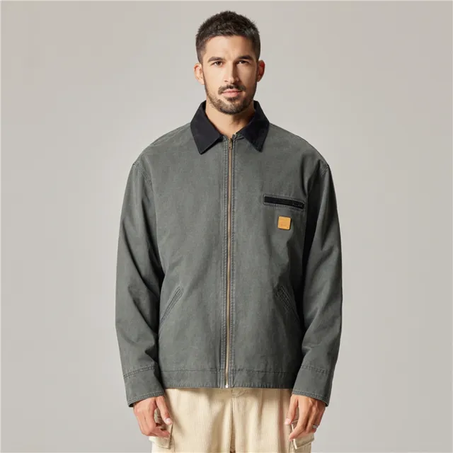【米蘭精品】現貨+預購 棉服外套休閒夾克(秋冬復古美式棉服男外套2色74iz61)