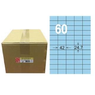【龍德】LONGDER 三用電腦標籤 A4 60格 24.7*42mm淺藍1000張/箱 LD-839-B-B(適用雷射、噴墨、影印)