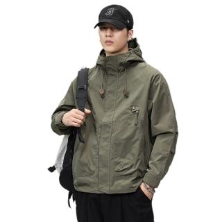 【米蘭精品】現貨+預購 衝鋒衣防風夾克(個性連帽衝鋒衣男外套3色74iz3)