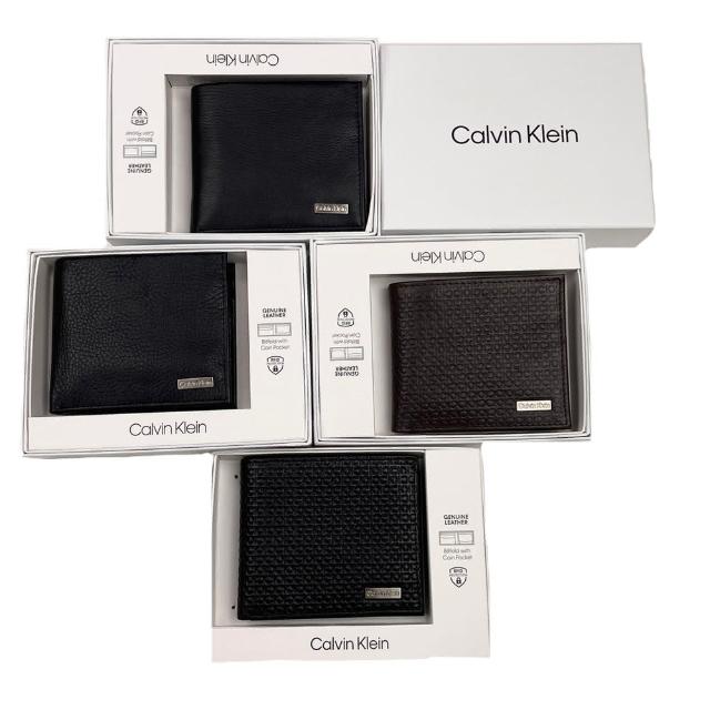 【Calvin Klein 凱文克萊】CK 皮夾禮盒 現貨 防盜 銘版 零錢袋 質感 真皮 禮盒 皮夾 短夾 送禮 錢包(皮夾)