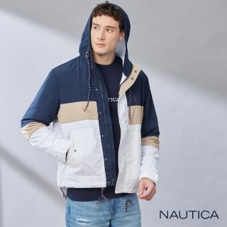【NAUTICA】男裝 防風撞色連帽外套(藍色)