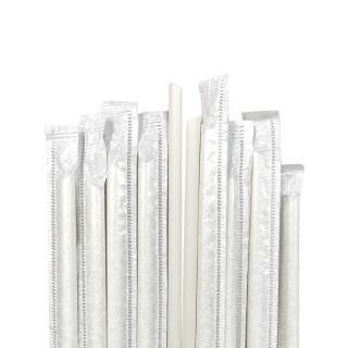 【CLEAN 克林】箱售營業用PLA環保吸管 尖斜口 6mmx210mm 紙包4500支(玉米澱粉 無塑吸管 生物可分解)