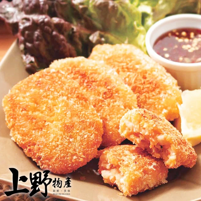 上野物產 15包 酥脆鮮枝風味排(2片/120g±10%/包 海鮮排/花枝排/海鮮/炸物/蝦捲)