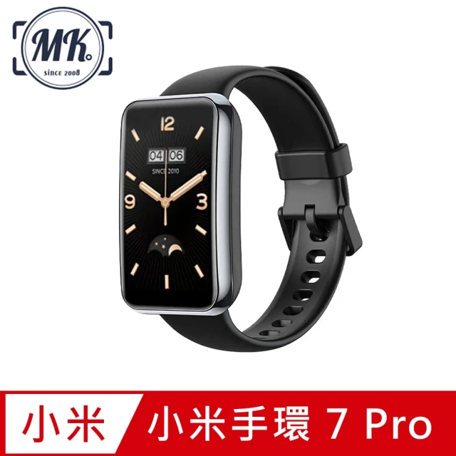 MK馬克 小米手環7 Pro 矽膠彩色腕帶 贈螢幕保貼(黑色)