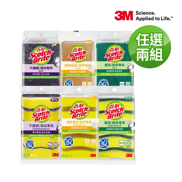 【3M】百利抗菌菜瓜布激省優惠組-(共40片)任選2組