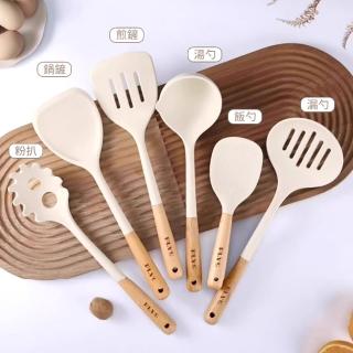 【Cookee】食品級矽膠耐高溫鍋鏟 不粘鍋專用餐具 廚房烹飪工具 交換禮物(鍋鏟/湯杓/漏勺/煎鏟/飯勺)