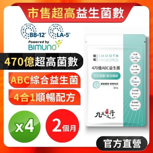 【JIU WU DAN 九五之丹】470億ABC益生菌+半乳寡糖+膳食纖維  4入組共120粒(市售超高益生菌數)