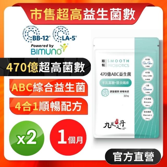 【JIU WU DAN 九五之丹】470億ABC益生菌+半乳寡糖+膳食纖維  2入組共60粒(市售超高益生菌數)