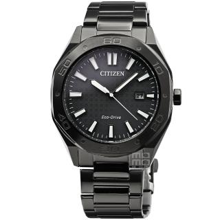 【CITIZEN 星辰】星辰ECO DRIVE光動能鋼帶男錶-IP黑(BM7637-81H)