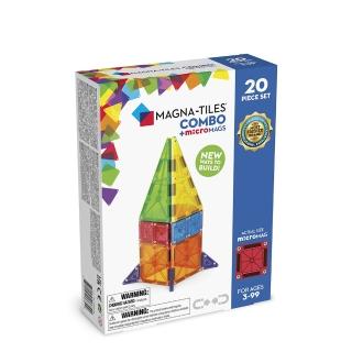 【Magna-Tiles】microMAGS磁力片-20片套組(迷你磁力片+一般磁力片)