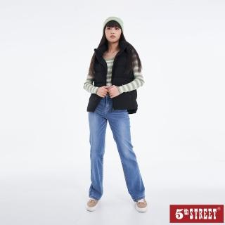 【5th STREET】女裝後調節設計修身羽絨背心-黑色