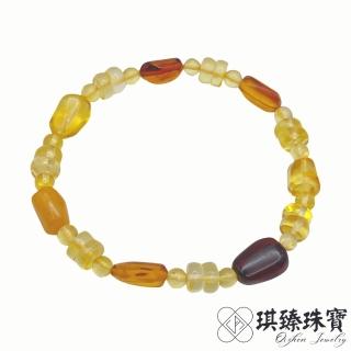 【琪臻珠寶】天然琥珀蜜蠟多寶隨形手珠手串(6-10mm隨形 原礦琥珀蜜蠟血珀 隨機出貨 母親節禮物)