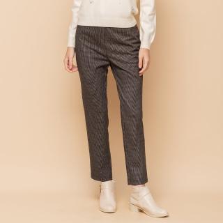 【perng yuh 芃諭名品】柔適舒然 輕磨毛 格紋 九分錐形褲(2024 AW Collection｜3C秋冬新品上市)