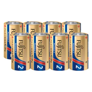 【日本製FUJITSU富士通】Premium S LR14PS-2S 超長效強電流鹼性電池-2號C 精裝版8入裝