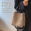 【上班族必備】特殊色溫柔奶灰基礎通勤包(日系 大容量 寬肩帶 水桶包 單肩包 肩背包