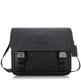 【COACH】本季精選 小牛皮 / 大款 / 男款 斜背包(黑色)