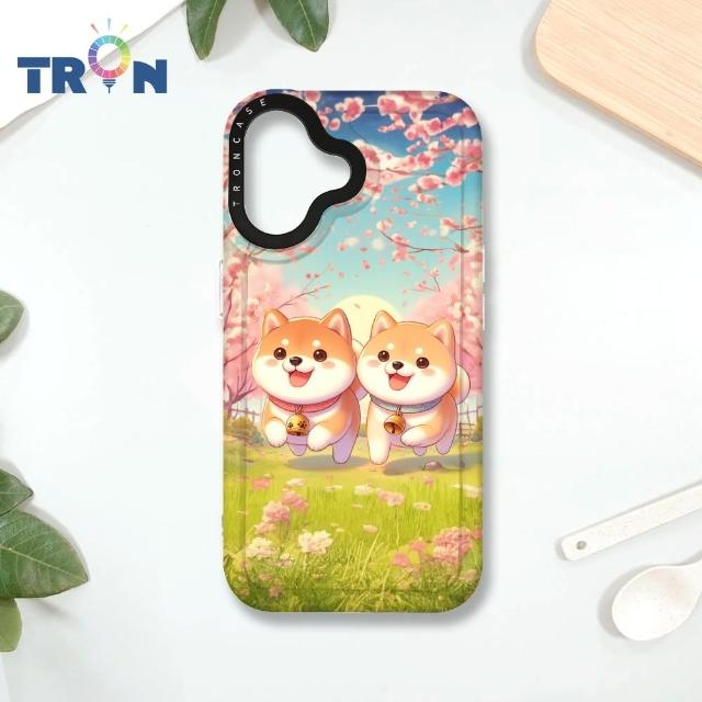 【TRON】iPhone 16/16 PLUS/16 PRO/16 Pro Max 櫻花柴犬系列 MAGSAFE 磁吸 防摔 太空殼 透白 手機殼