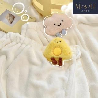 【MOONSTROLL 月行寢居】可愛造型浴巾套組(吸水浴巾三件套 毛巾 浴袍 吸水毛巾 乾髮帽)