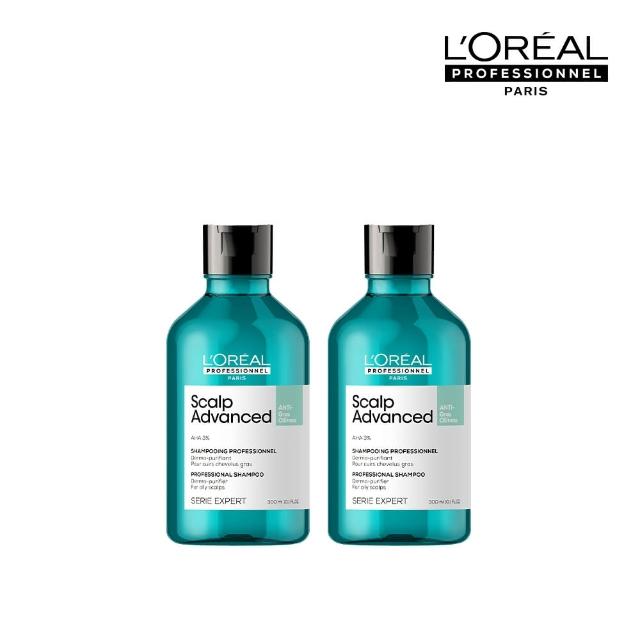 【L’OREAL 巴黎萊雅PRO】水楊酸控油洗髮精300mlx2(控油/蓬鬆)