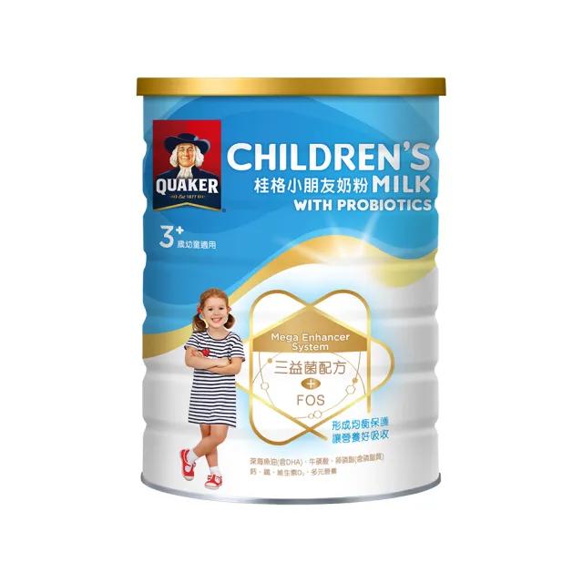 【QUAKER 桂格】三益菌小朋友奶粉 1500g*3罐(4號 3-10歲幼童適用)