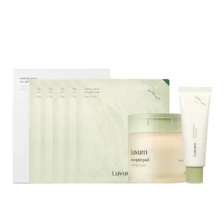 【Luvum】積雪草修護三件組 幼苗冰凝膠面膜+高效修復乳霜+幼苗半月棉片 積雪草 官方直營(面膜 乳霜 棉片)
