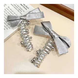 【00:00】蝴蝶結髮繩 釘珠髮繩/韓國設計金屬光澤蝴蝶結釘珠泡泡辮編髮神器 電話線圈髮繩(2款任選)