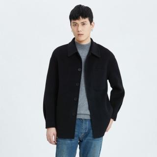 【巴黎精品】現貨+預購 100%羊毛大衣毛呢外套(保暖短款翻領商務男外套2色a1im16)