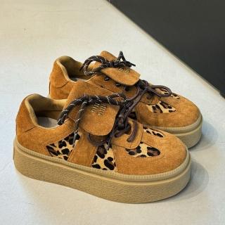 【JP Queen New York】特殊動物紋真皮女款厚底內增高休閒鞋(2色可選)