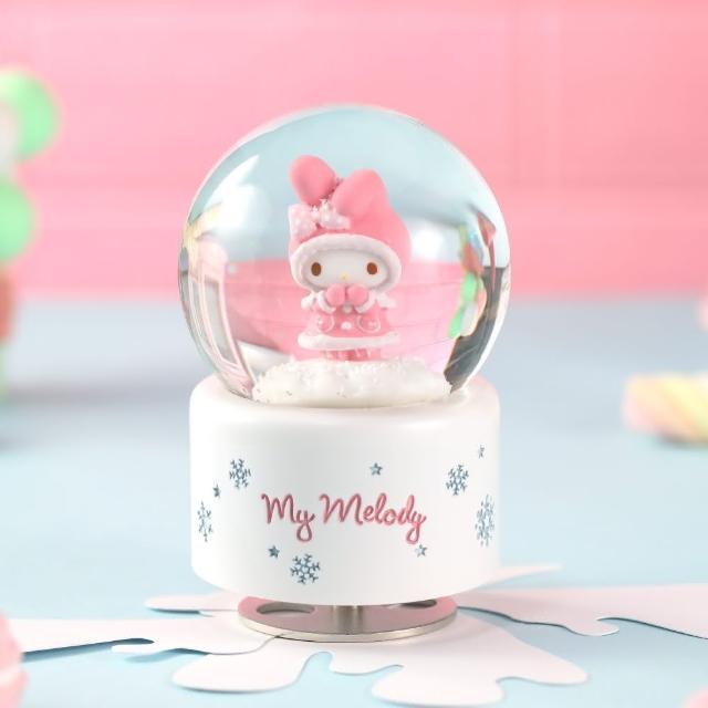 【JARLL 讚爾藝術】My Melody 冬日溫情 水晶球音樂盒(生日禮物 聖誕禮物 閨蜜禮物)