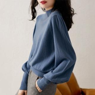 【LANNI 藍尼】★公主風羊角袖羊絨針織衫(秋冬/毛衣/針織衣/長袖)