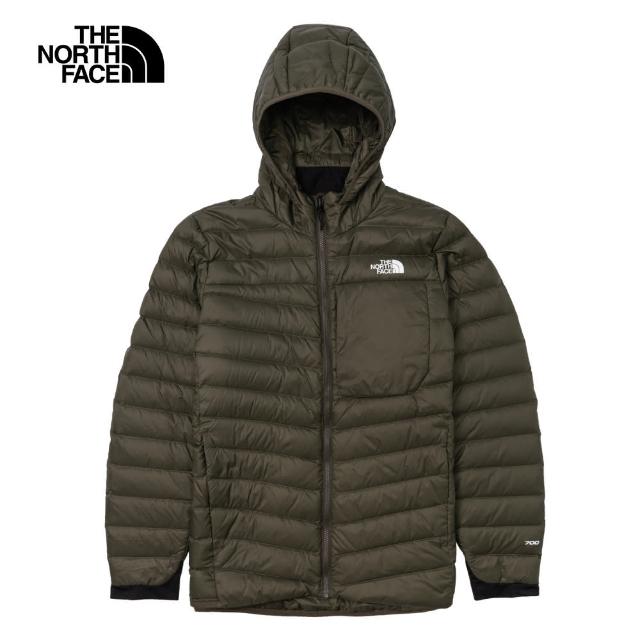 【The North Face 官方旗艦】北面男款灰褐色DWR防潑水舒適保暖連帽羽絨外套｜89ZQ21L