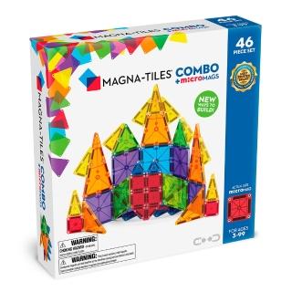 【Magna-Tiles】microMAGS磁力片-46片套組(迷你磁力片+一般磁力片)