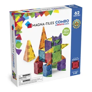 【Magna-Tiles】microMAGS磁力片-62片套組(迷你磁力片46片+一般磁力片16片)