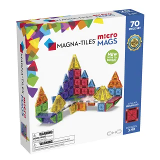 【Magna-Tiles】microMAGS磁力片- 70片豪華套組(迷你磁力片68片+一般磁力片2片)