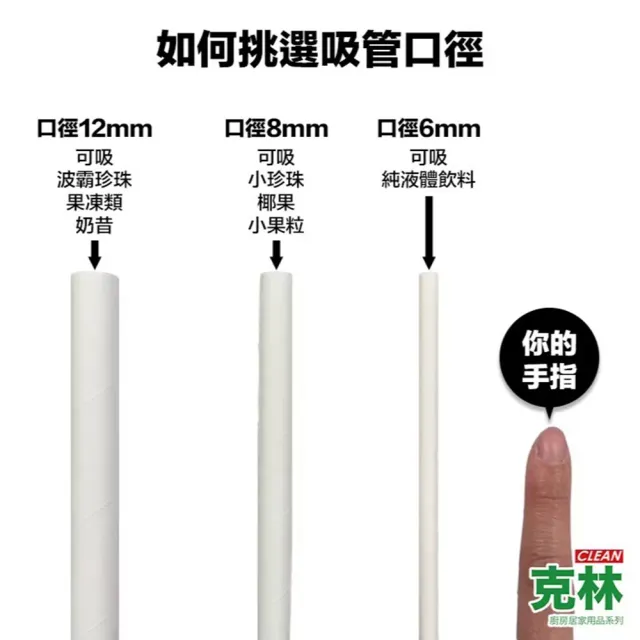 【CLEAN 克林】箱售『台灣製』營業用6mm尖口環保紙吸管4000支/箱(內用 外帶 紙吸管 環保吸管 無塑 耐用)