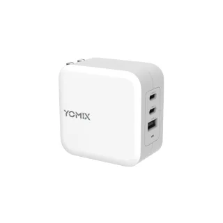 【YOMIX 優迷】100W GaN氮化鎵USB-C PD/QC三孔快充充電器/電競筆電快充(iphone16快充/充電頭/豆腐頭)