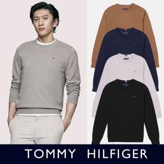 【Tommy Hilfiger】TOMMY 經典圓領Logo針織毛衣 上衣-多色組合(平輸品/)