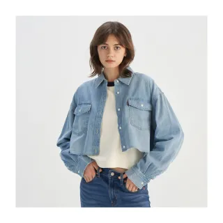 【LEVIS 官方旗艦】女款 牛仔襯衫 短版襯衫 女生襯衫 人氣新品 001BQ-0001