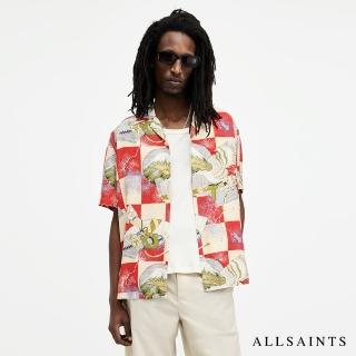 【ALLSAINTS】SEBASTIAN 短袖夏威夷印花襯衫ELECTRIC RED M021SA(舒適版型)