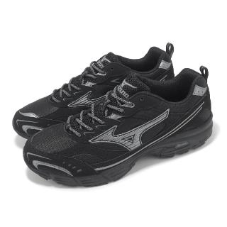 【MIZUNO 美津濃】休閒鞋 MXR 男鞋 女鞋 黑 銀 網布 拼接 復古 千禧跑鞋 情侶鞋 美津濃(D1GA2468-01)