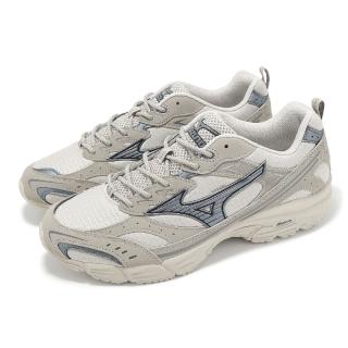 【MIZUNO 美津濃】休閒鞋 MXR 男鞋 女鞋 卡其 米白 黑銀 拼接 復古 千禧跑鞋 情侶鞋 美津濃(D1GA2468-02)