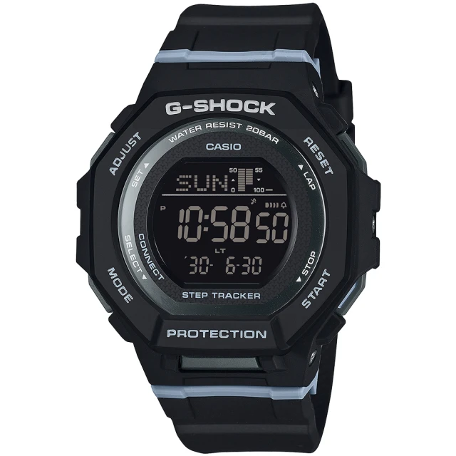 CASIO 卡西歐 G-SHOCK 藍牙 八角防護運動計步手錶 雙12 優惠 聖誕 禮物(GMD-B300-1)