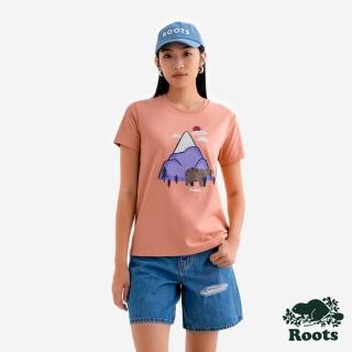【Roots】Roots女裝- MOUNTAIN ADVENTURE 短袖T恤(豆沙紅)