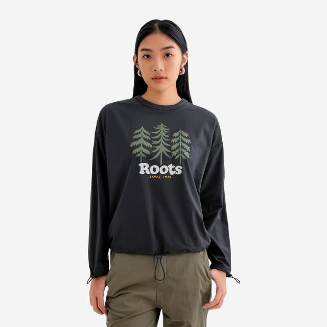 【Roots】Roots女裝- FOREST 圓領上衣(鐵灰色)