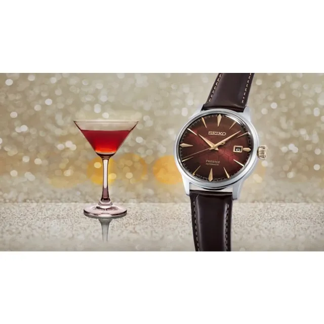 【SEIKO 精工】台灣限量 調酒師 石榴蜂蜜調酒 機械腕錶 推薦 送禮 畢業禮物 (SRPL21J1/4R35-01T0R)