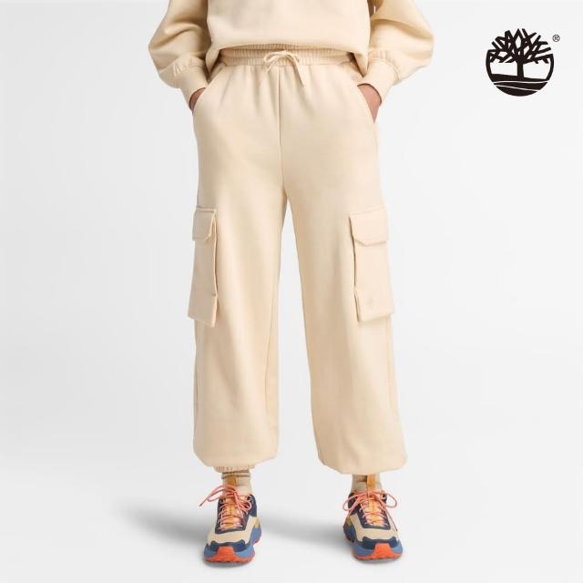 【Timberland 官方旗艦】女款象牙色刷毛工裝束口褲(A5ZH3EFL)